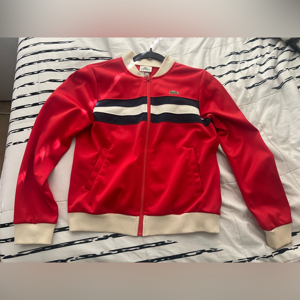 Lacoste Sport Red and Cream Jacket